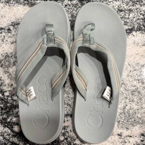 Chaco Sage Green/Light Blue flip flops